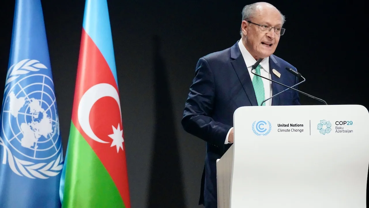 O vice-presidente Geraldo Alckmin discursa na COP29