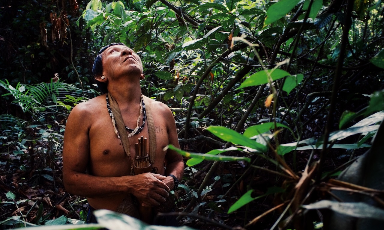 Indígena brasileiro na floresta amazônica Indígena brasileiro na floresta amazônica