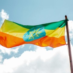 Bandeira da Etiópia, país que vai sediar a COP32, em 2027