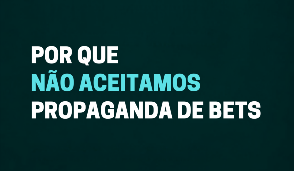 Imagem com texto escrito: Aqui não tem propaganda de bet Imagem com texto escrito: Aqui não tem propaganda de bet