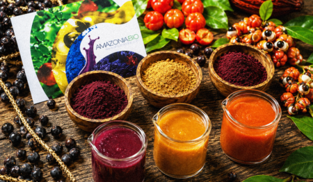 Produtos em pó e purês da Amazonia Bio produzidos a partir de frutas amazônicas Produtos em pó e purês da Amazonia Bio produzidos a partir de frutas amazônicas