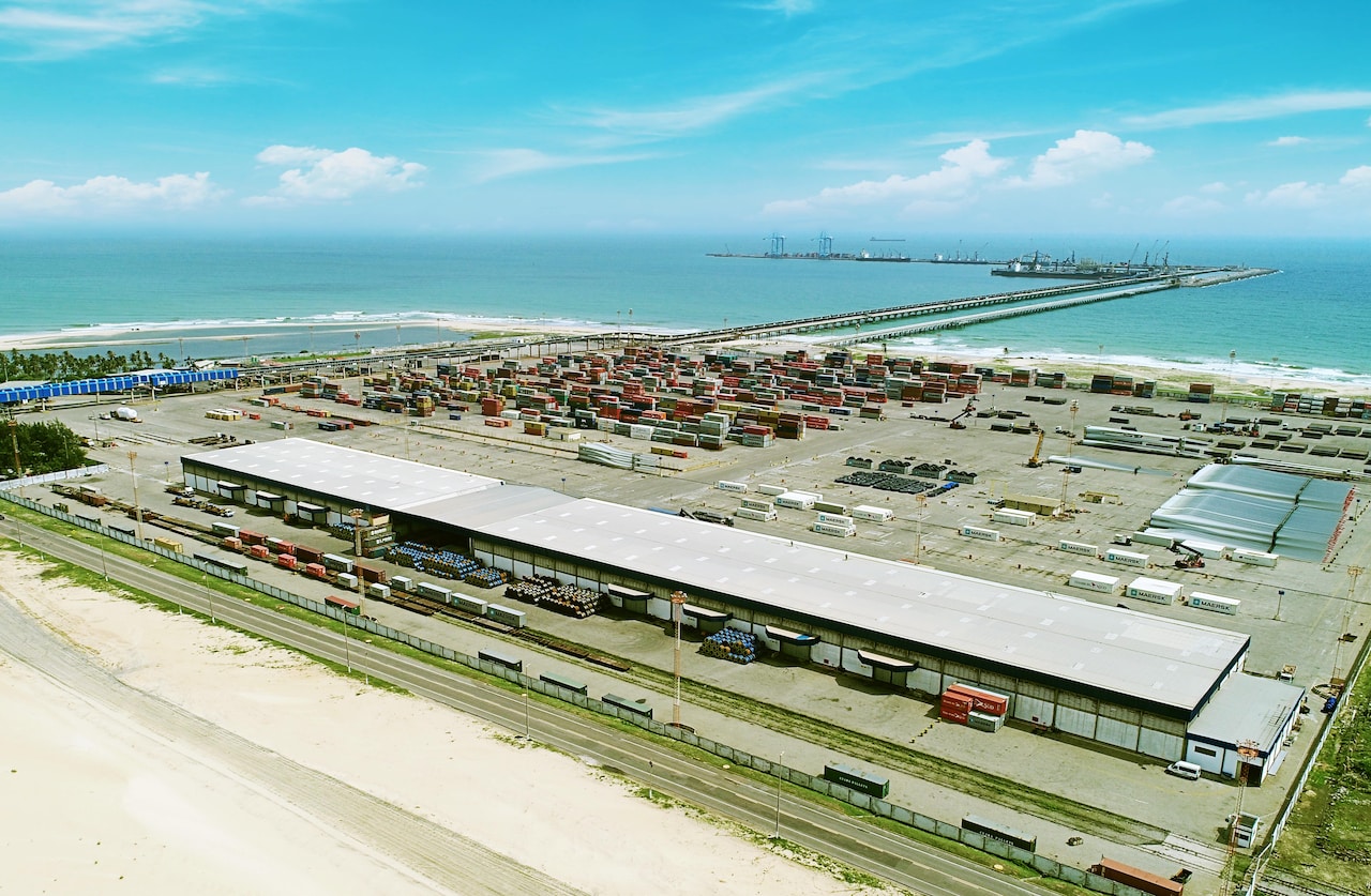 Imagem área do porto do Pecém, no Ceará