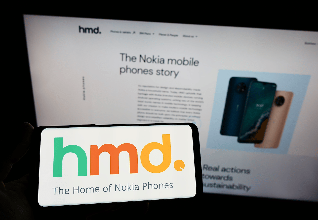 Logotipo da finlandesa HMD Global, dona da marca de celulares Nokia