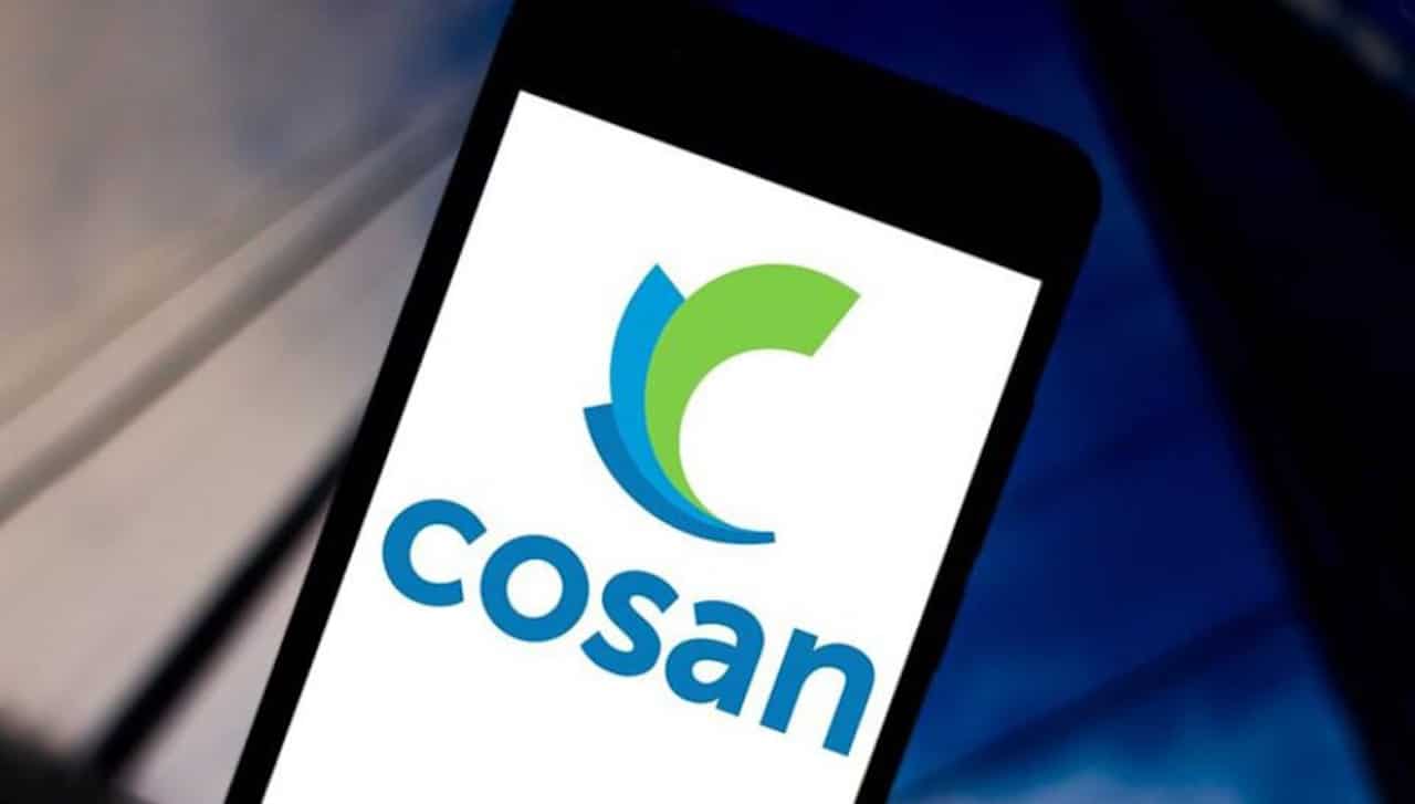 Logotipo da Cosan na tela de smartphone