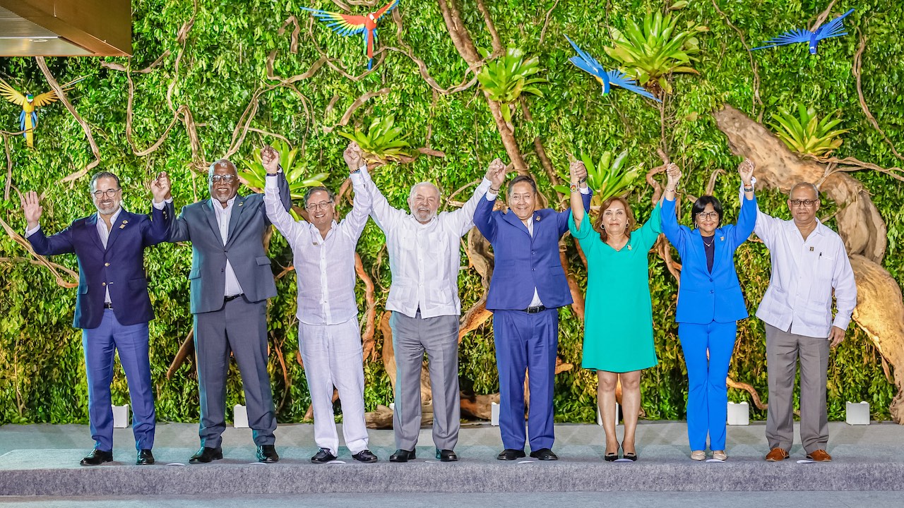 Os líderes dos países que participaram da Cúpula da Amazônia