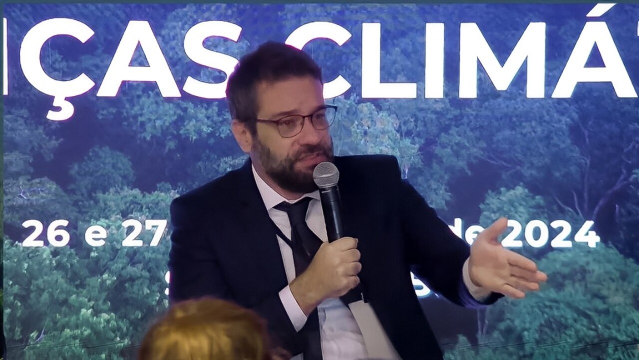 O assessor especial do Ministério da Fazenda, João Paulo Resende, no Forum Brasileiro de Mudanças Climáticas